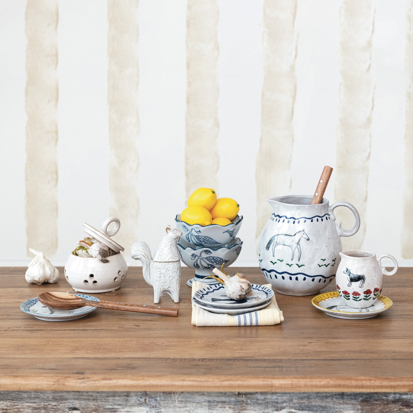 Hand-Painted Horse Pitcher