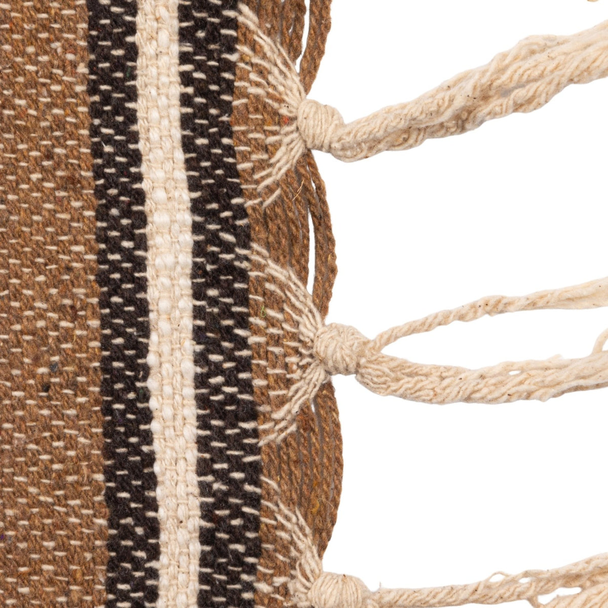 Cotton Blend Throw | Natural Stripes