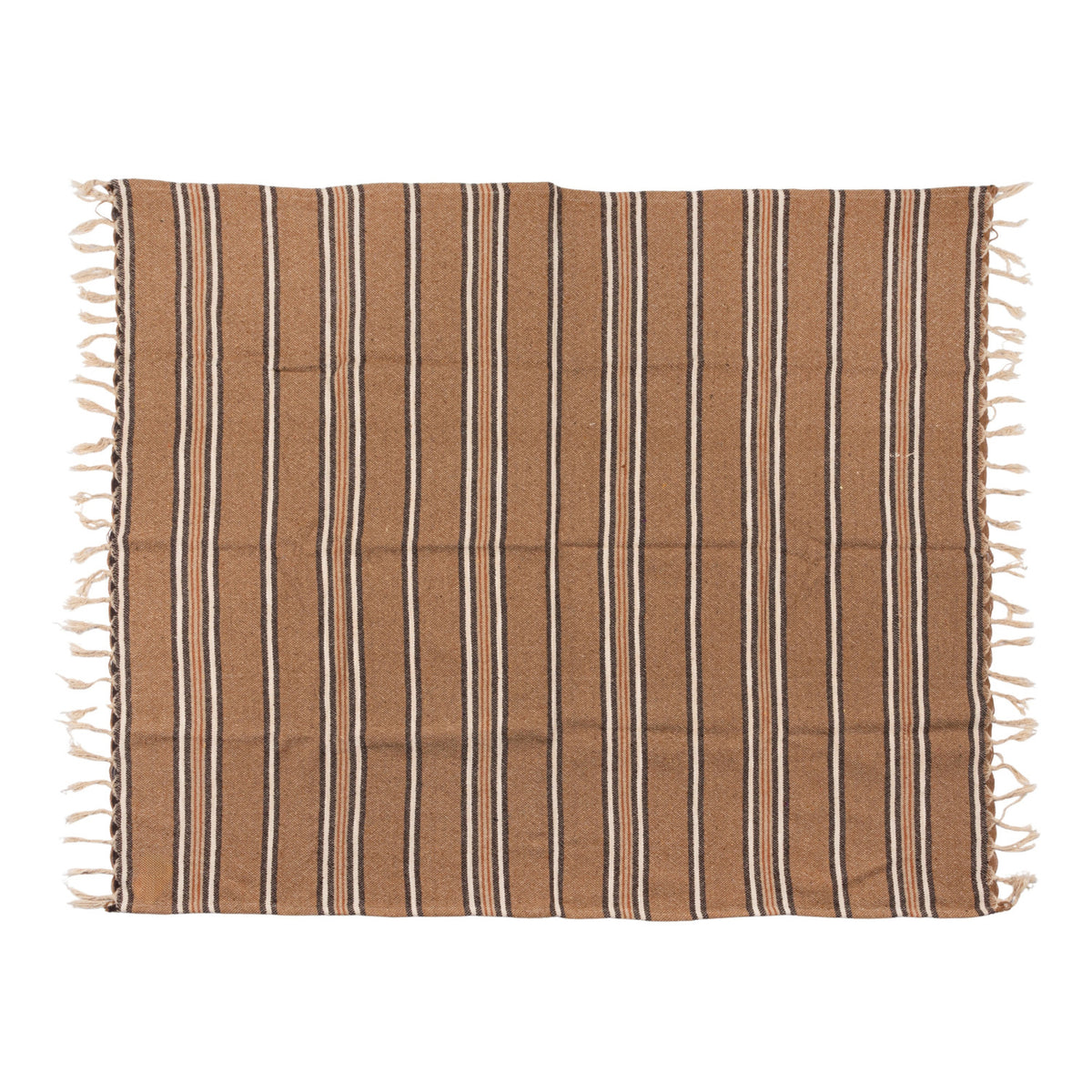Cotton Blend Throw | Natural Stripes
