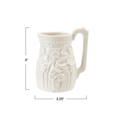 Embossed Stoneware Creamer