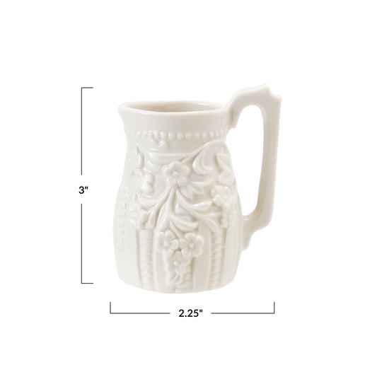 Embossed Stoneware Creamer