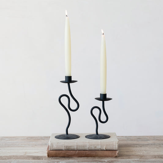 Abstract Hand-Forged Taper Holder