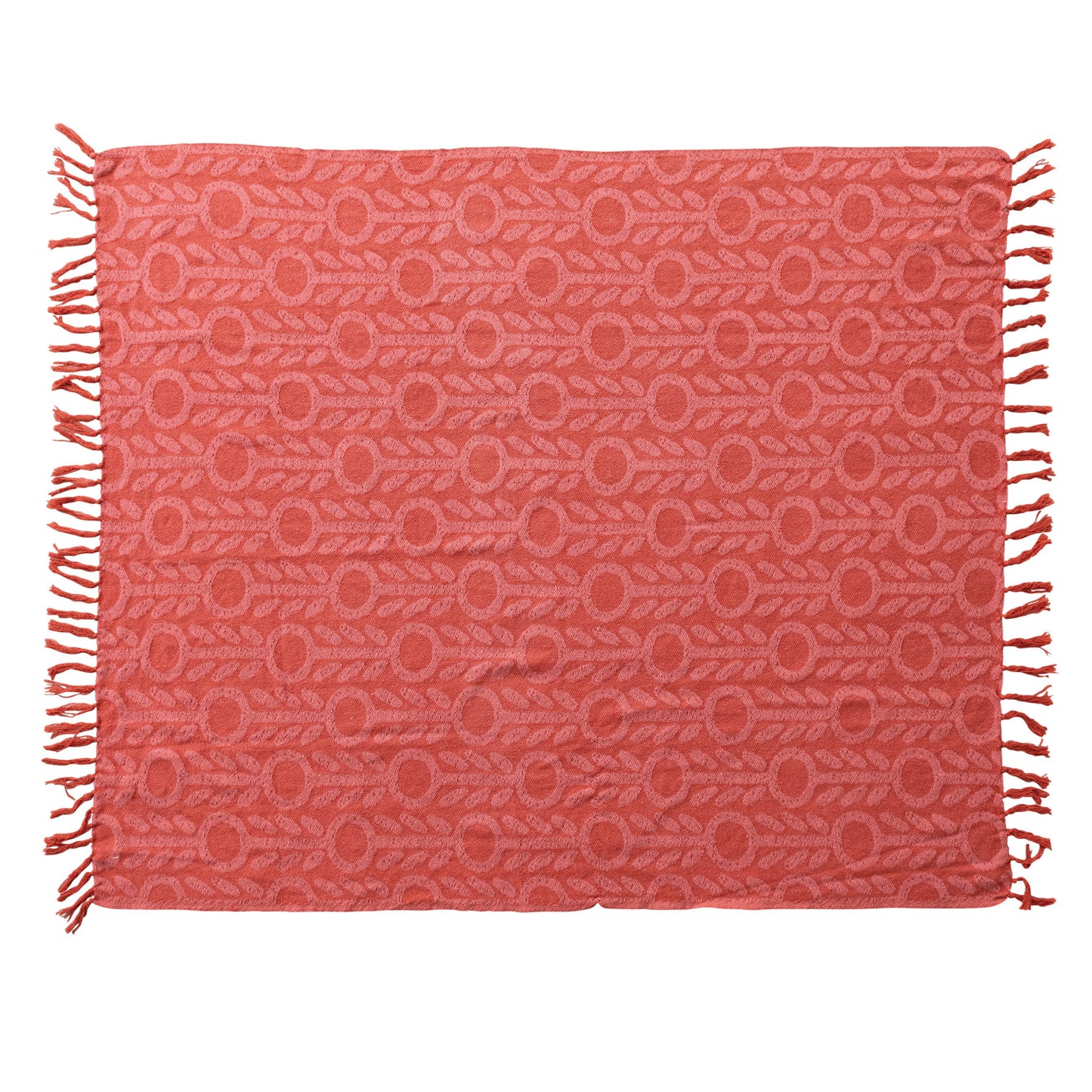 Cotton Jacquard Throw | Red