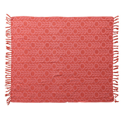 Cotton Jacquard Throw | Red