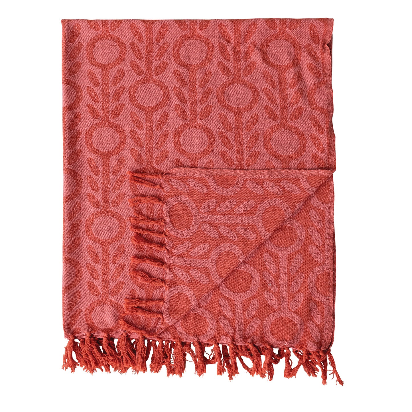 Cotton Jacquard Throw | Red