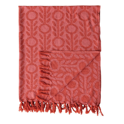 Cotton Jacquard Throw | Red