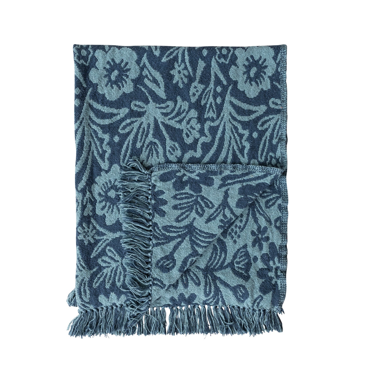 Cotton Jacquard Throw | Blue