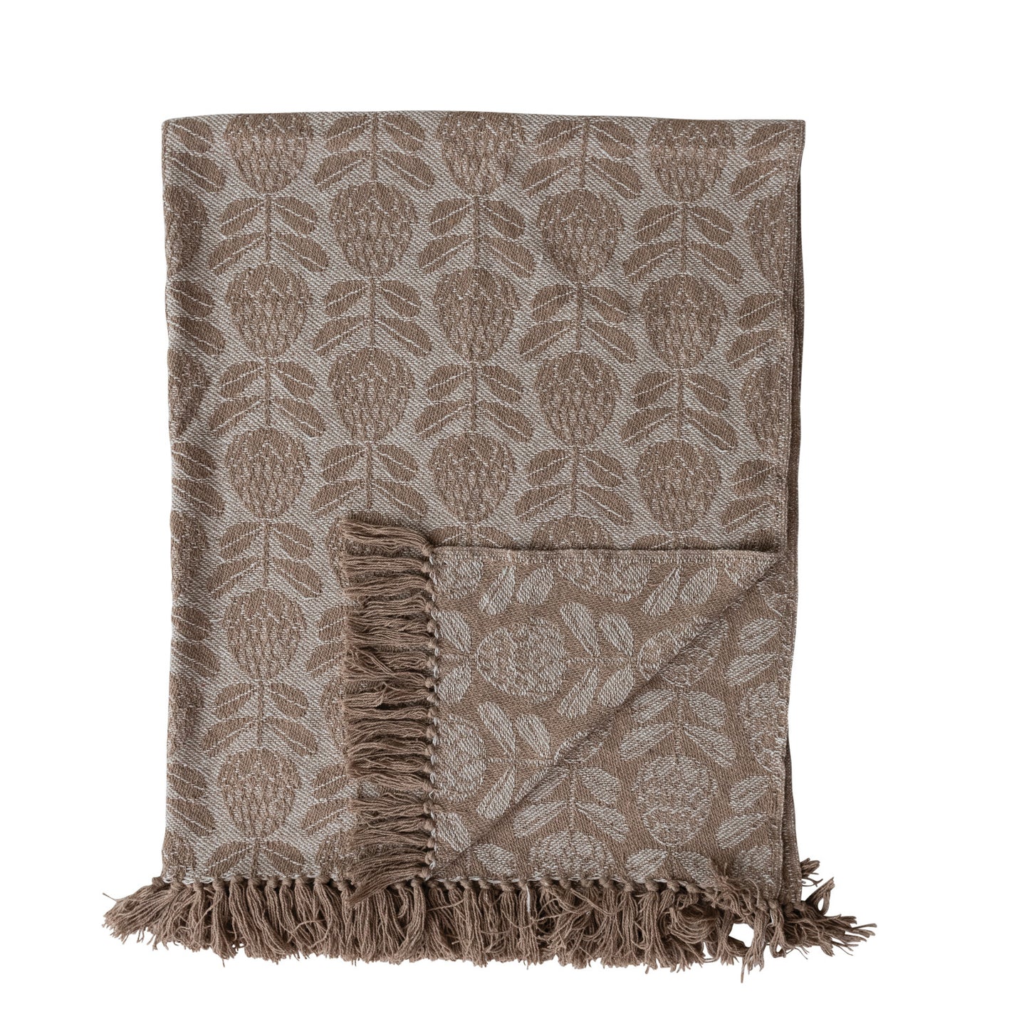 Cotton Jacquard Throw | Beige