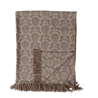 Cotton Jacquard Throw | Beige
