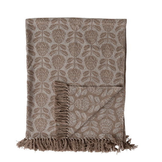 Cotton Jacquard Throw | Beige