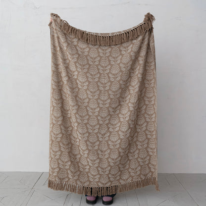 Cotton Jacquard Throw | Beige