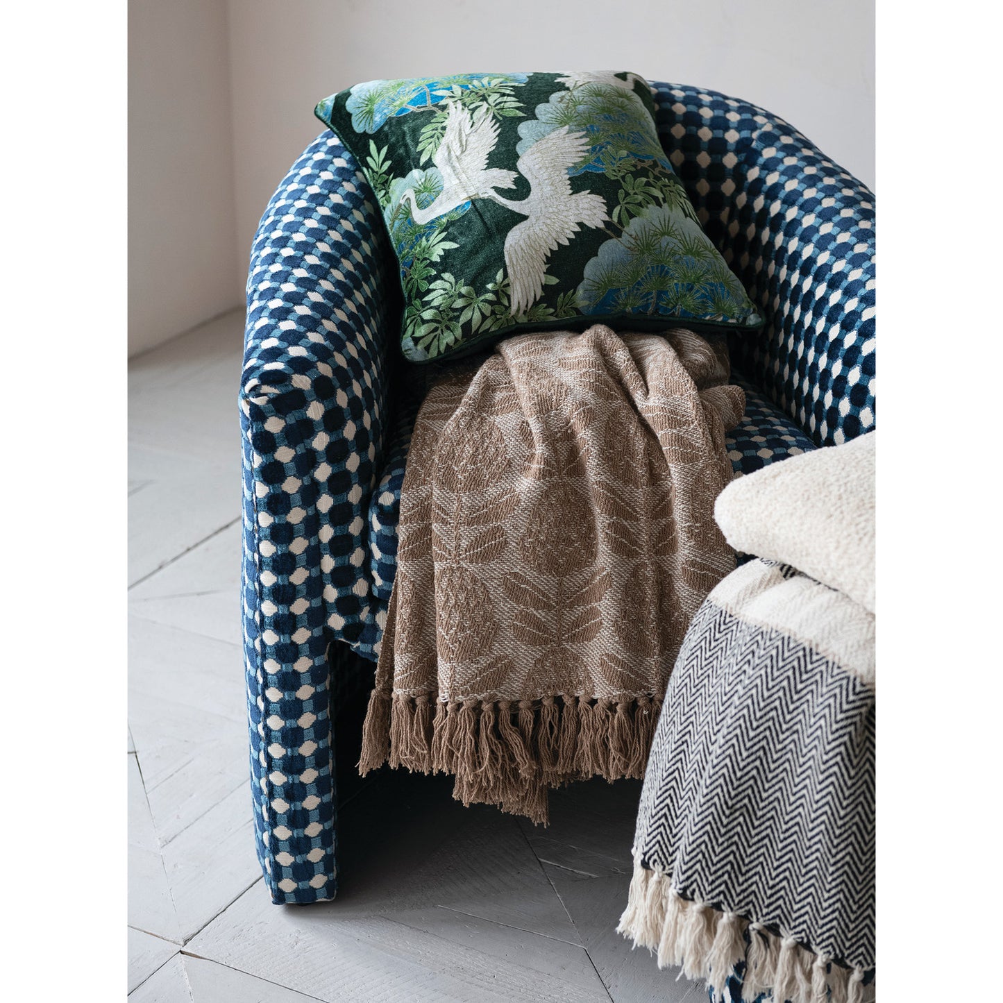 Cotton Jacquard Throw | Beige