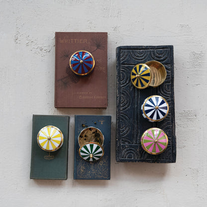 Brass & Resin Striped Trinket Box