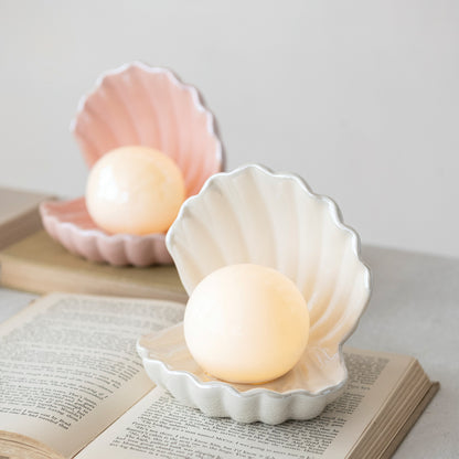 Stoneware Seashell with Light