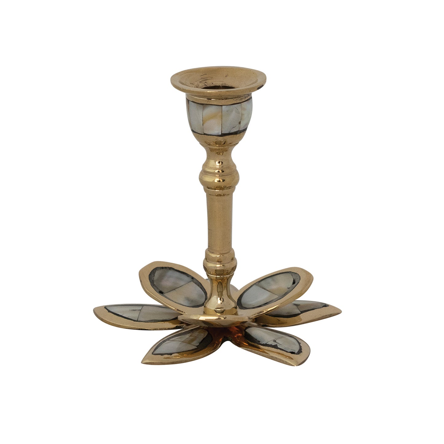 Brass Flower Taper Holder