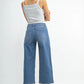 Wide Leg Front Seam Denim | Medium Wash