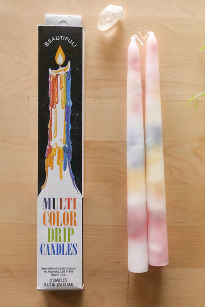 Multi-Color Drip Taper Candles | 2 Pack