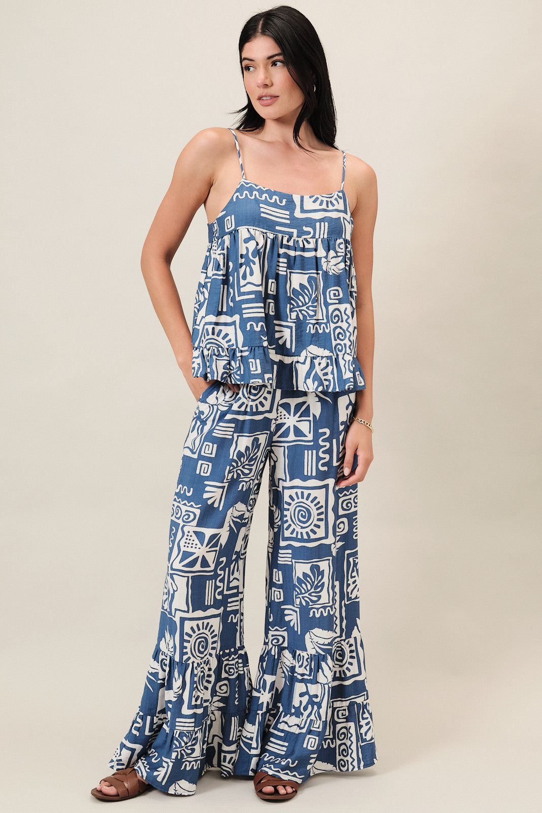 Summer Tile Tiered Tank Top