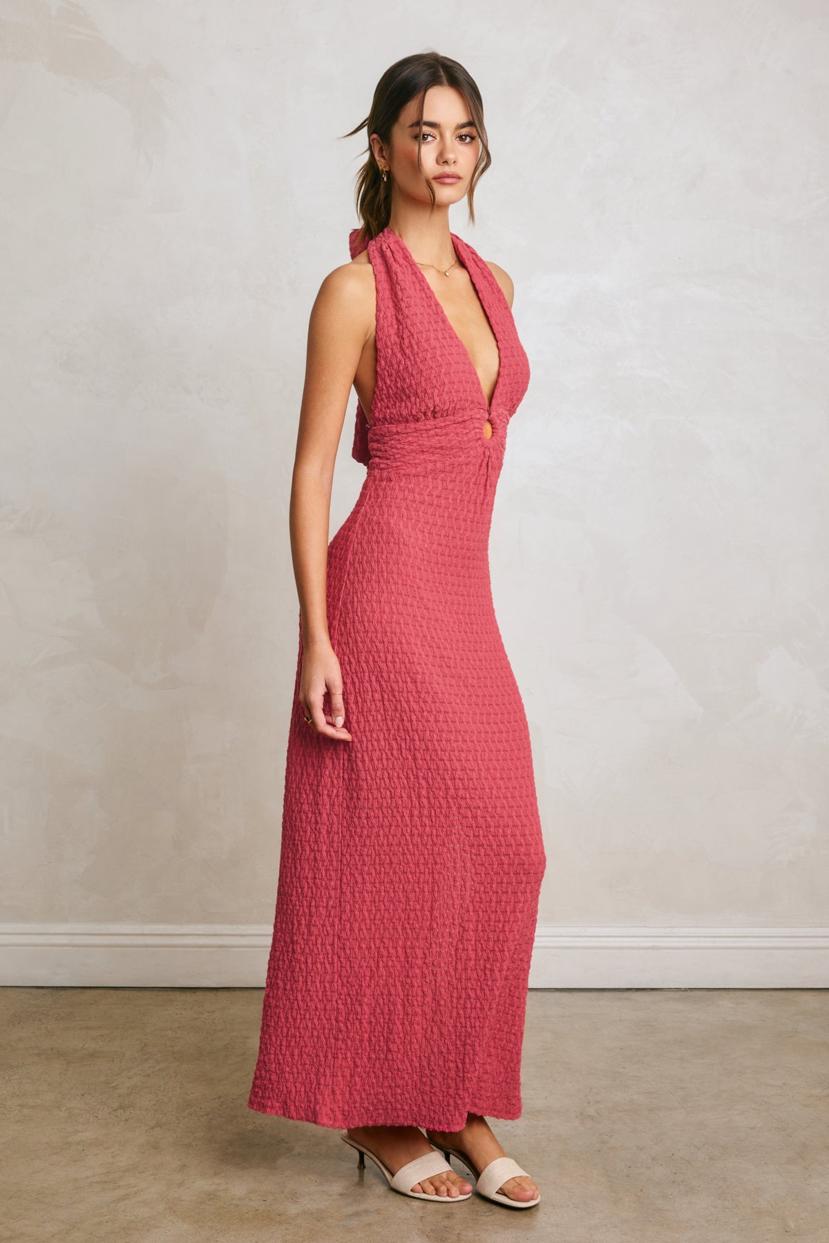 Raspberry Spritz Halter Dress