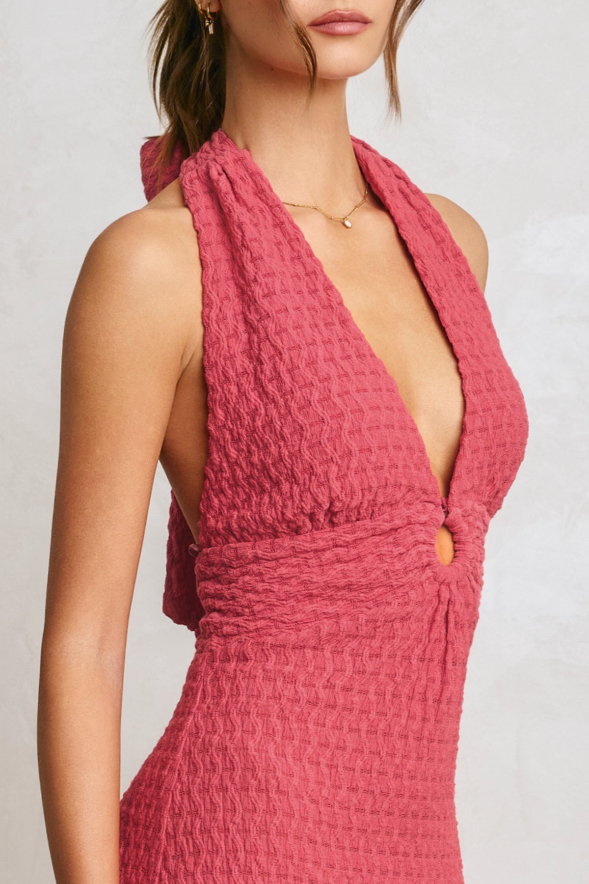 Raspberry Spritz Halter Dress