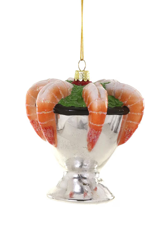 Silver Shrimp Cocktail Ornament