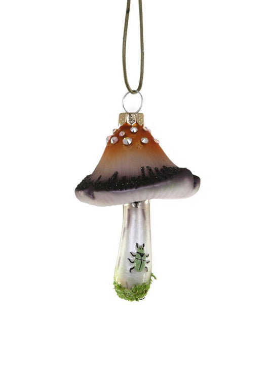 Bejeweled Wooden Glen Mushroom Ornament