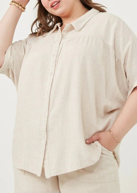 Oatmeal Button Up Top | Extended