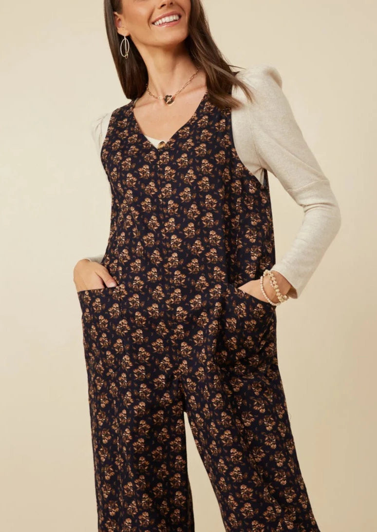 Ditsy Floral Sleeveless Jumpsuit