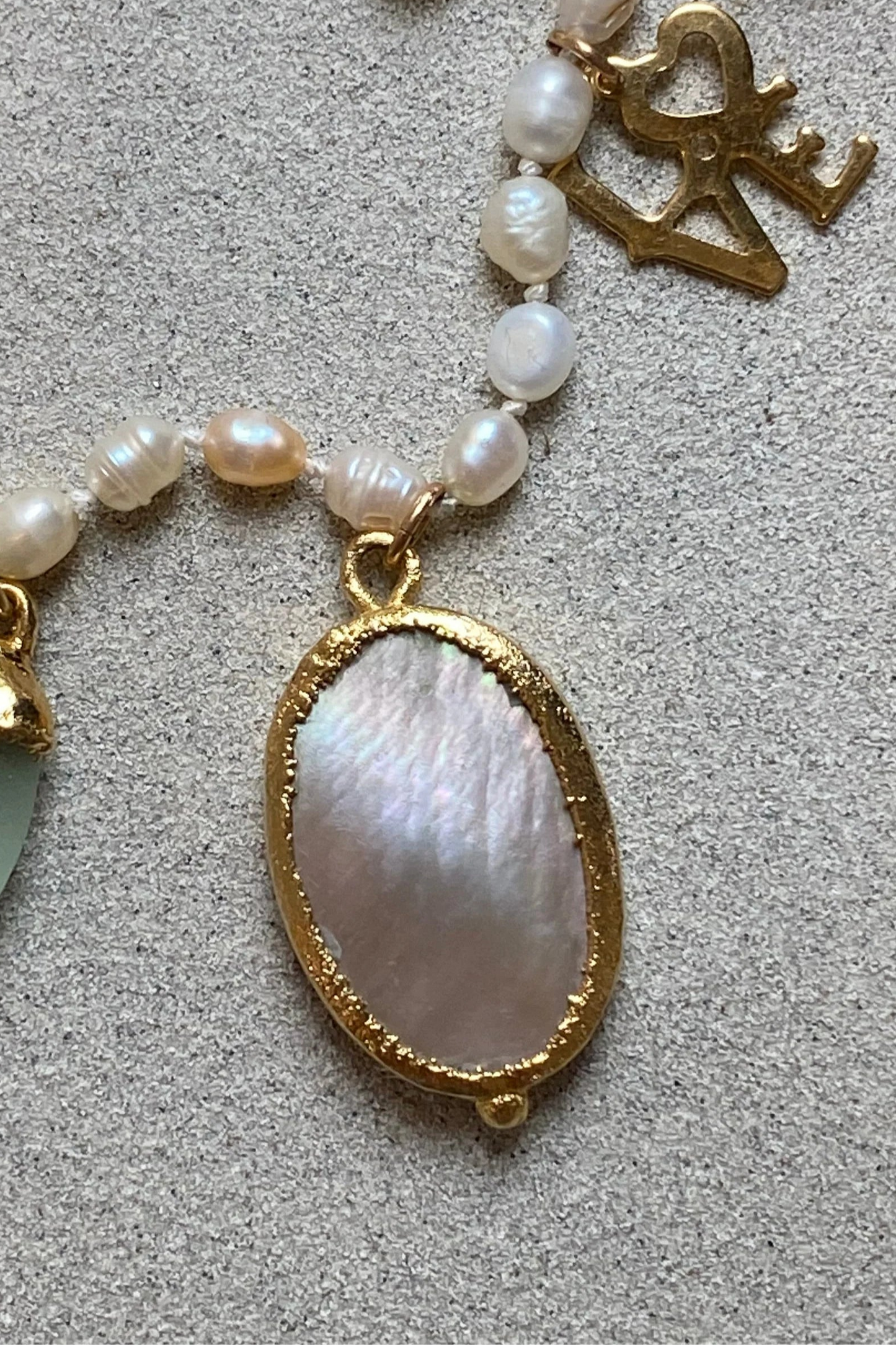 Mother of Pearl Oval Charm | Large