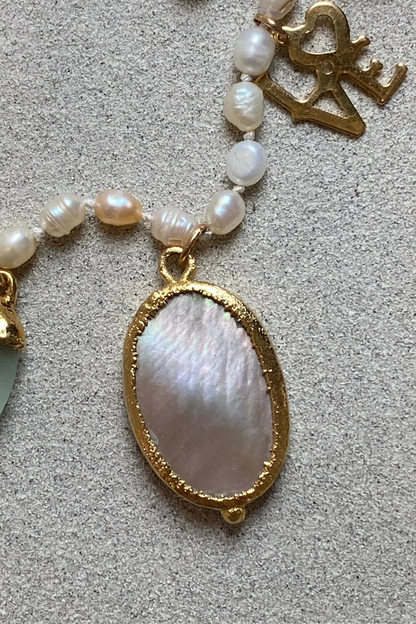Mother of Pearl Oval Charm | Large