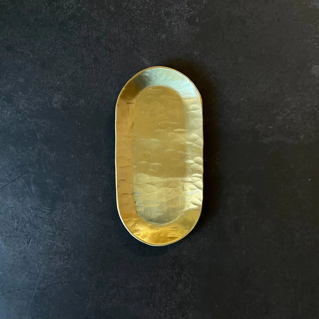 Capsule Hammered Brass Tray
