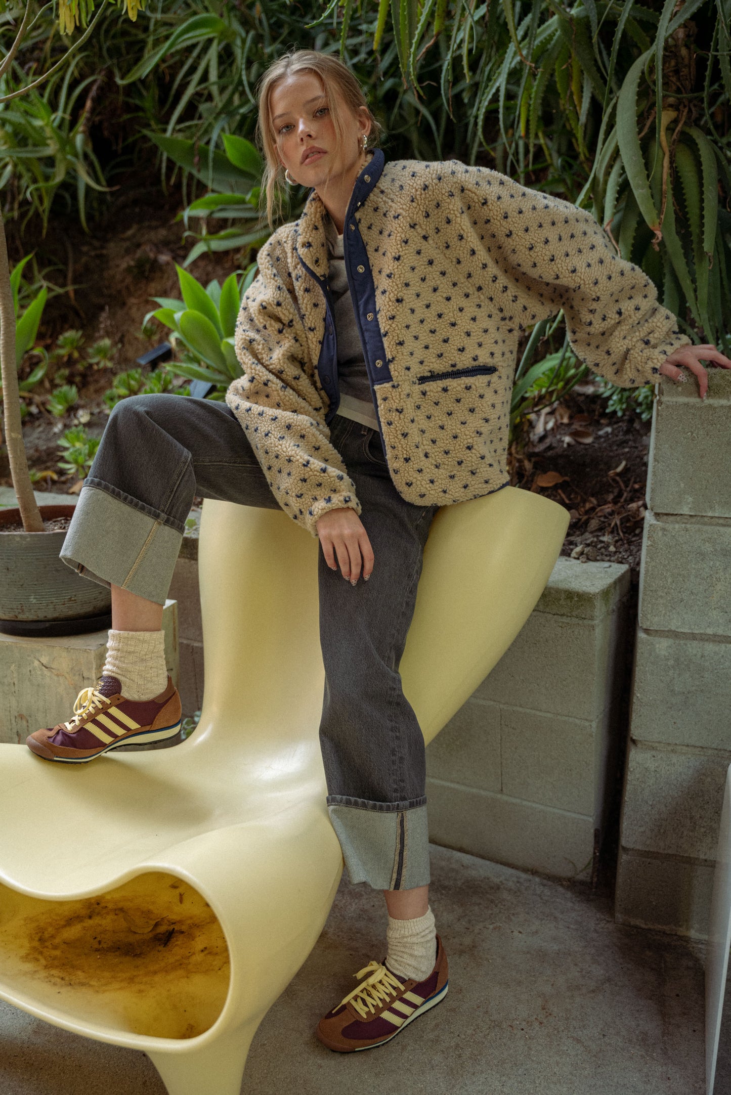 Everyday Sherpa Jacket | Beige + Navy