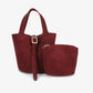 Joya Mini Bucket Bag | Faux Suede Wine