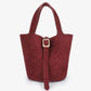 Joya Mini Bucket Bag | Faux Suede Wine