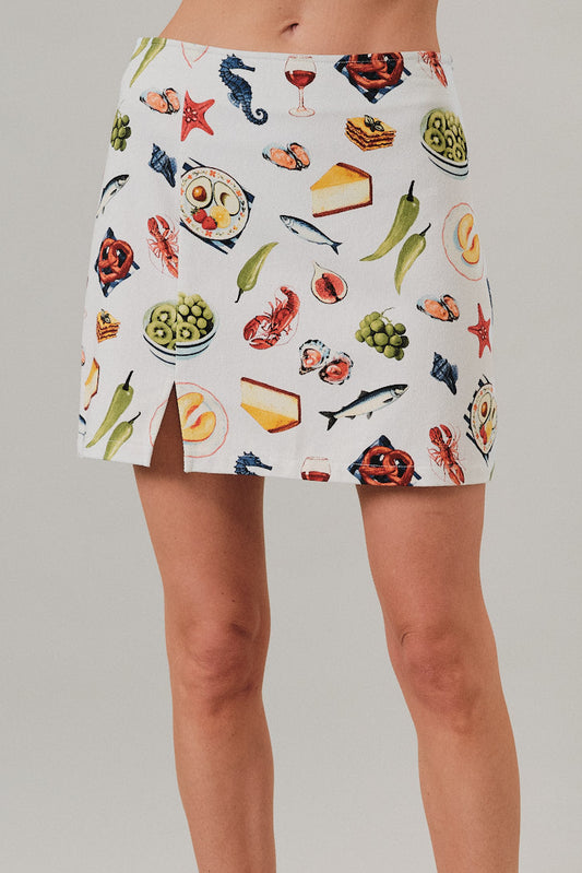 Coastal Girl Dinner Mini Skirt