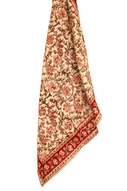 Kalamkari Cotton Bandana | Autumn Rose