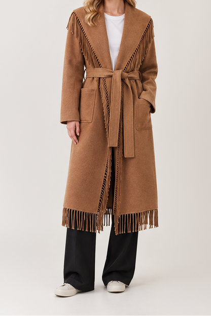On the Fringe Coat | Taupe