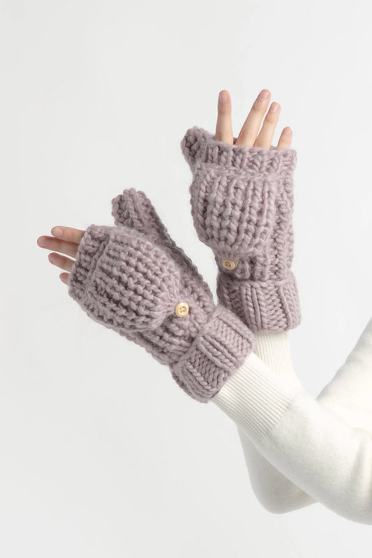 Knitted Flip Mittens | Lavender