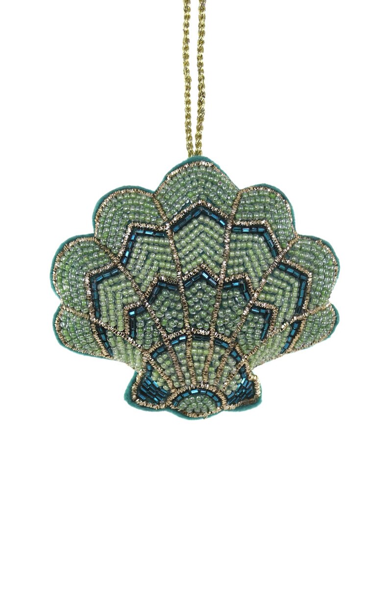 Beaded Scalloped Shell Ornament