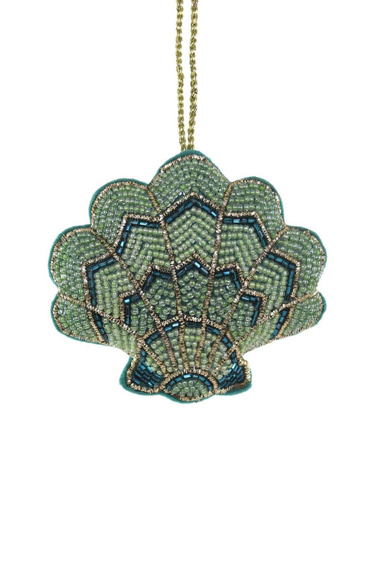 Beaded Scalloped Shell Ornament