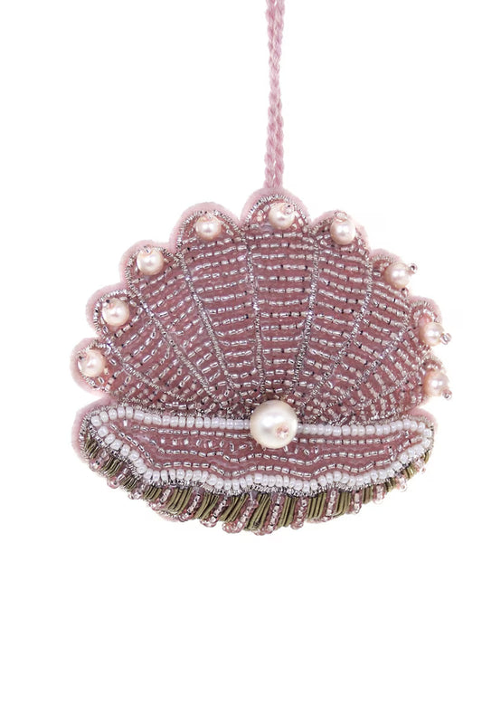 Beaded Clam Shell Ornament