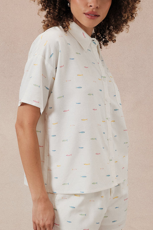 One Fish, Two Fish Button Up Top