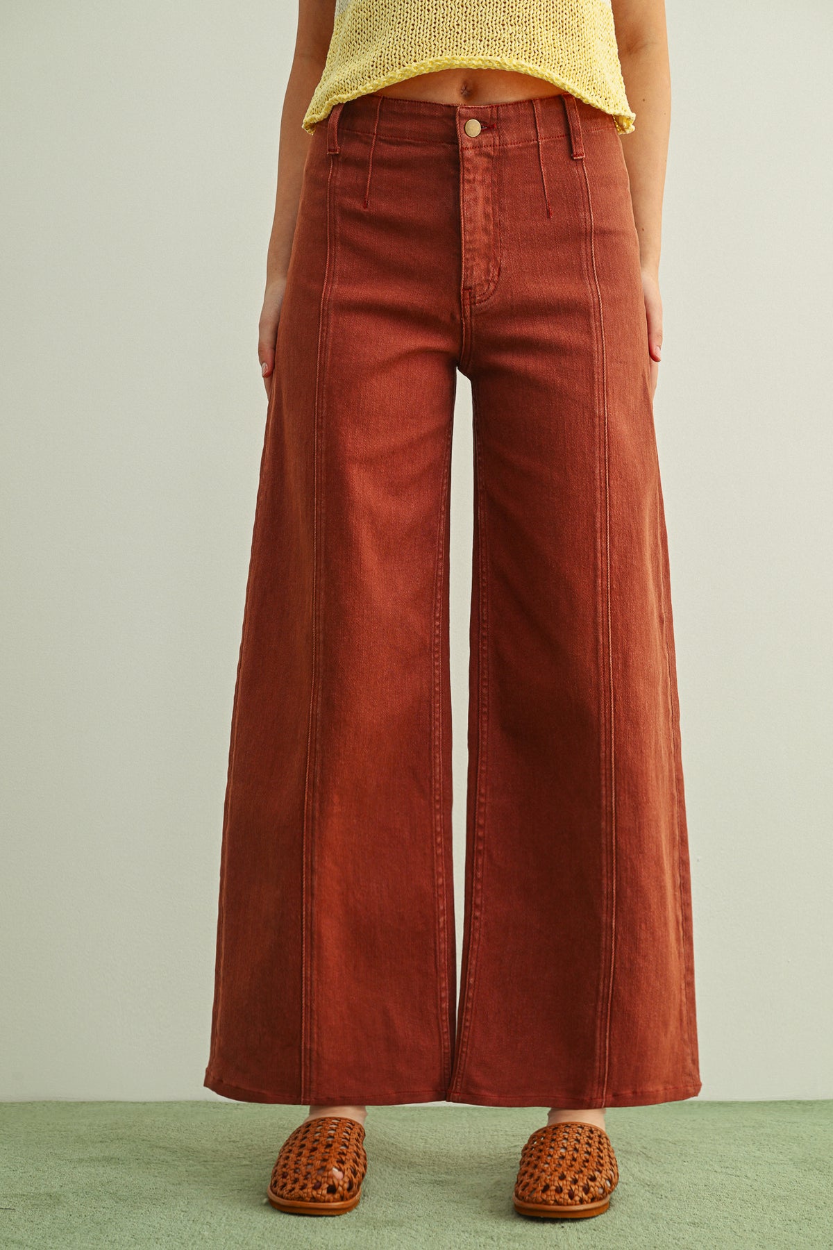 Washed Color Pants | Terracotta
