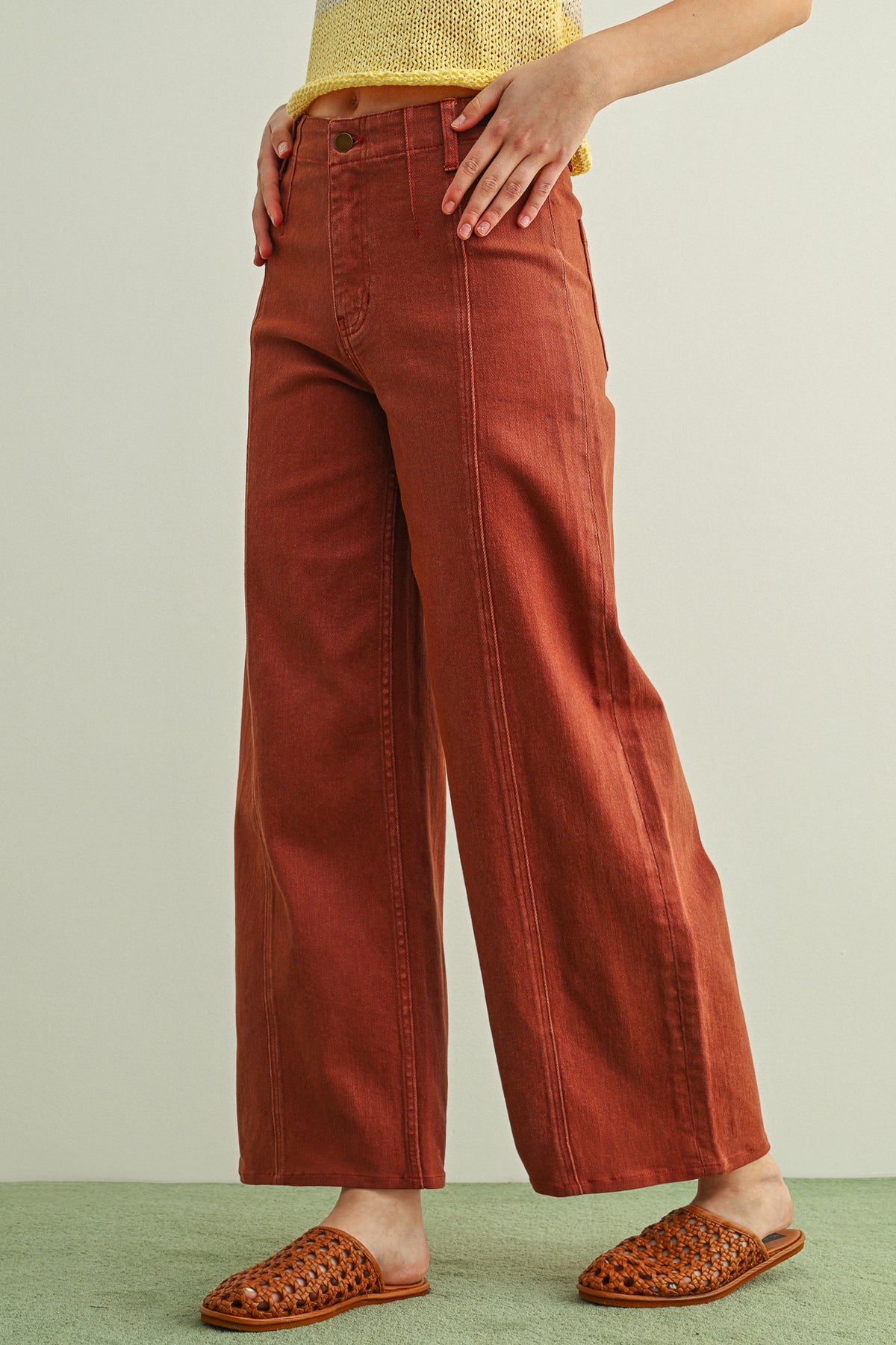 Washed Color Pants | Terracotta