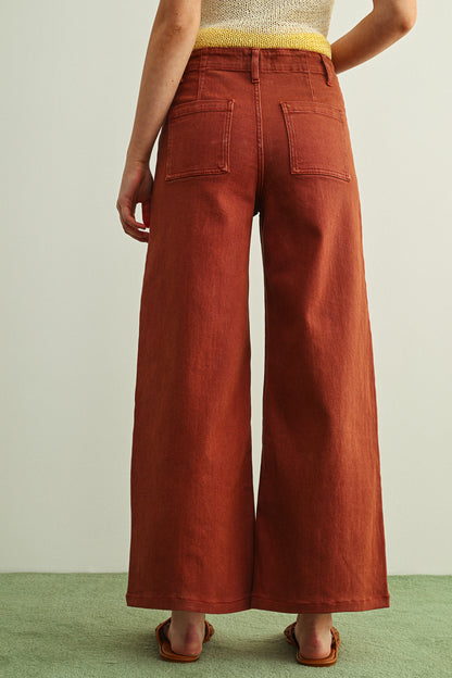 Washed Color Pants | Terracotta