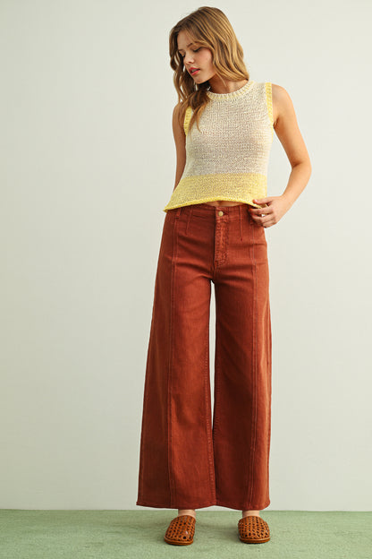 Washed Color Pants | Terracotta