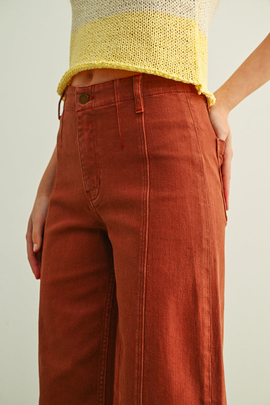 Washed Color Pants | Terracotta