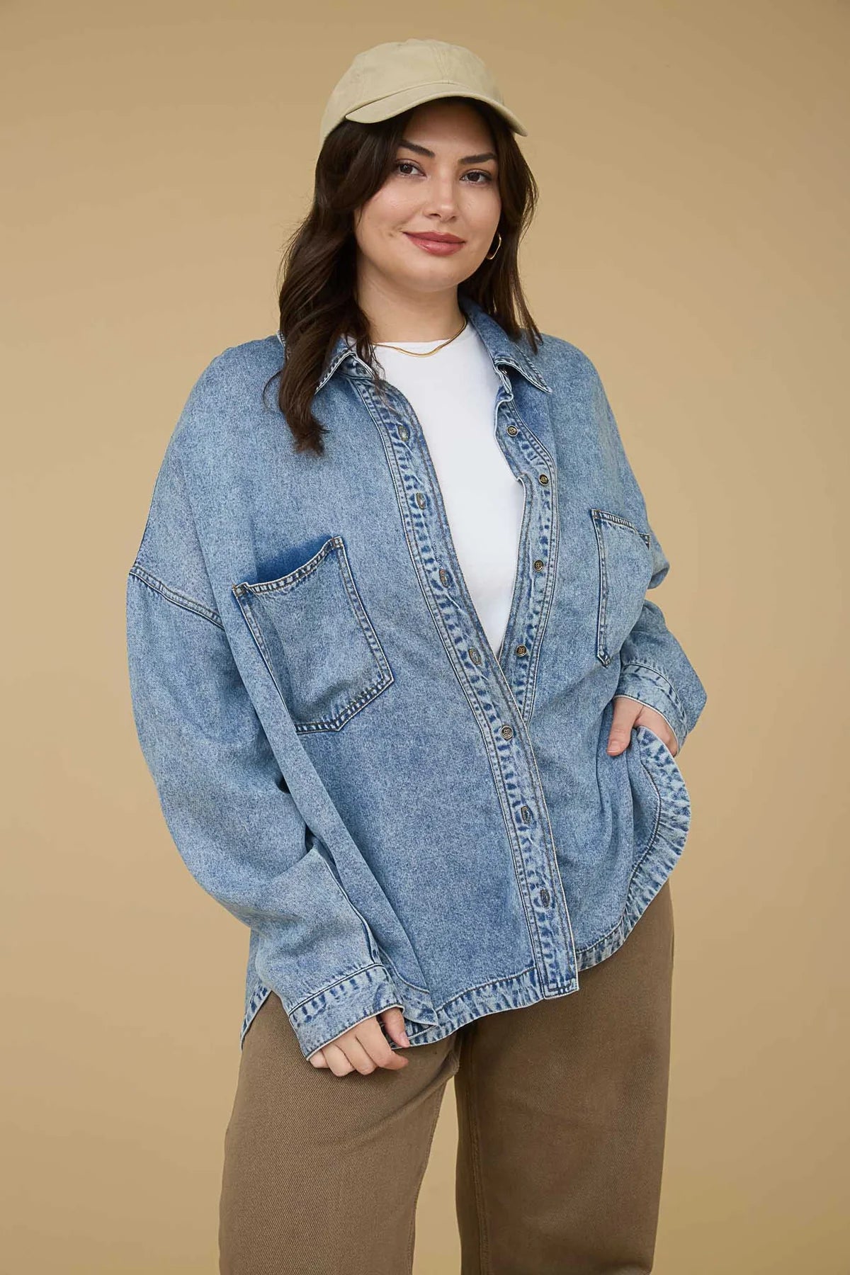 Washed Chambray Overshirt | Extended