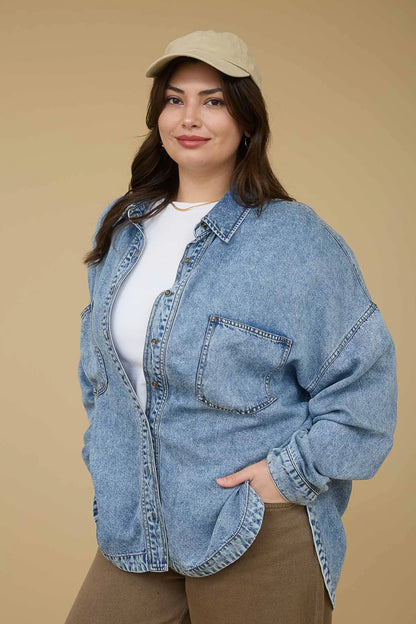 Washed Chambray Overshirt | Extended