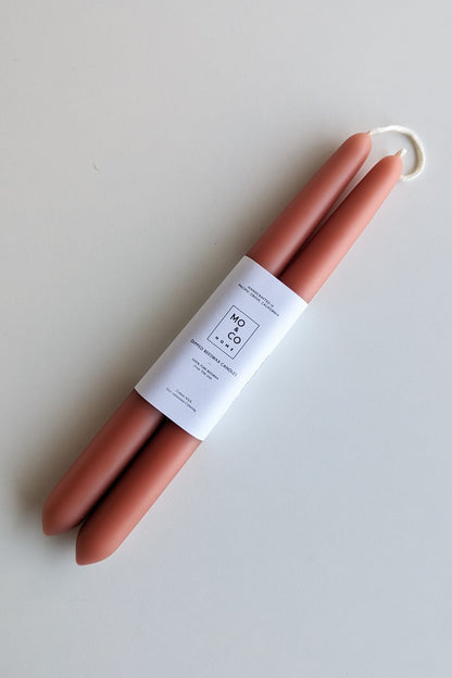 Beeswax Dipped Candles | Terra Cotta